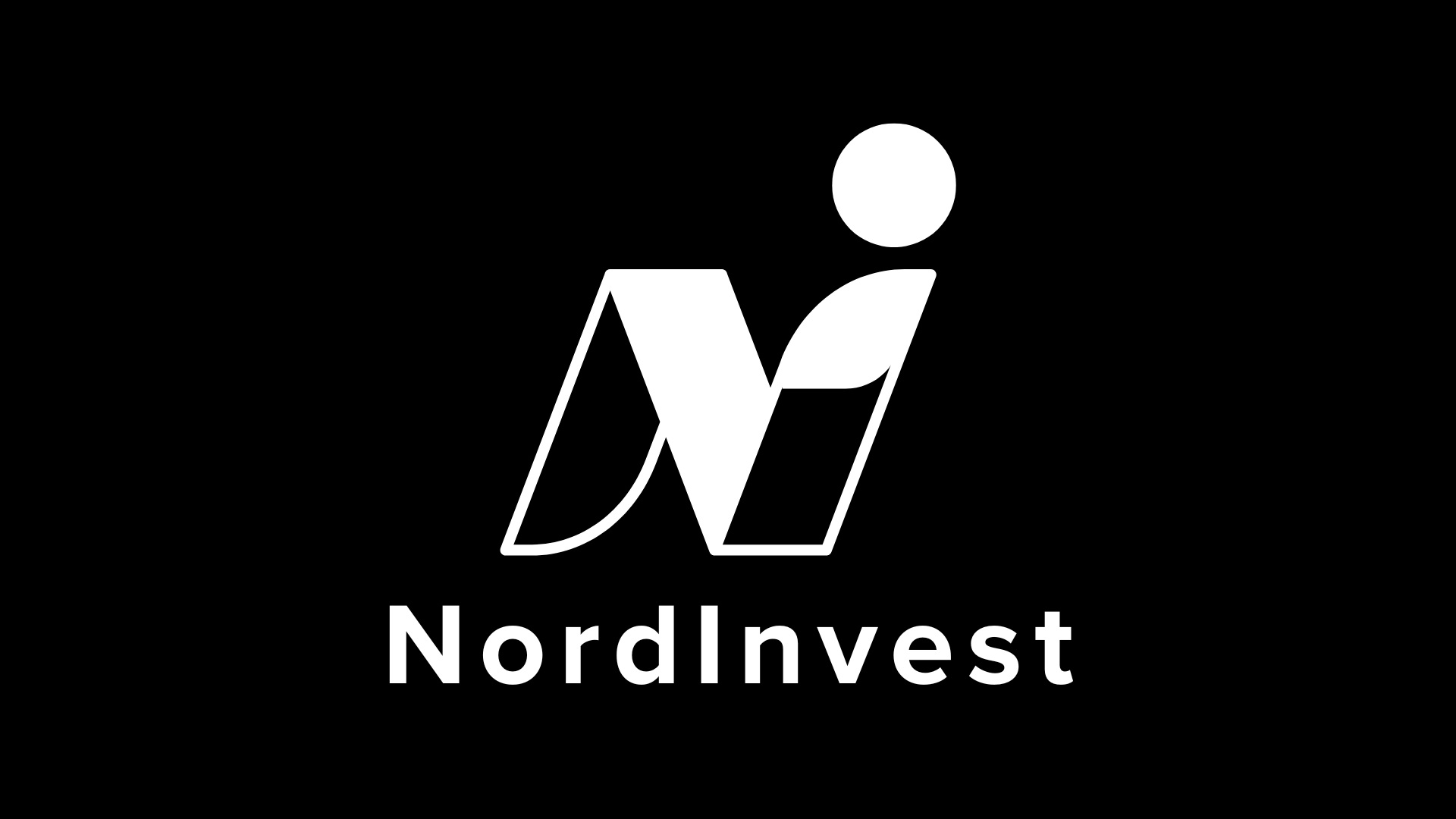 NordInvest banner — dark mode, white NordInvest logo on black background for social media, video thumbnails, and dark-theme editorial coverage